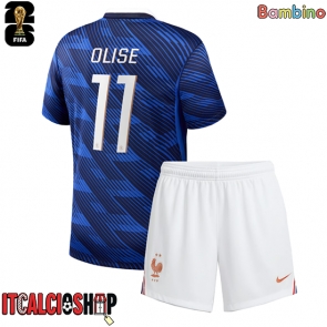 Francia Michael Olise #11 Prima Maglia Bambino Mondiali 2026 Manica Corta (+ Pantaloni corti)